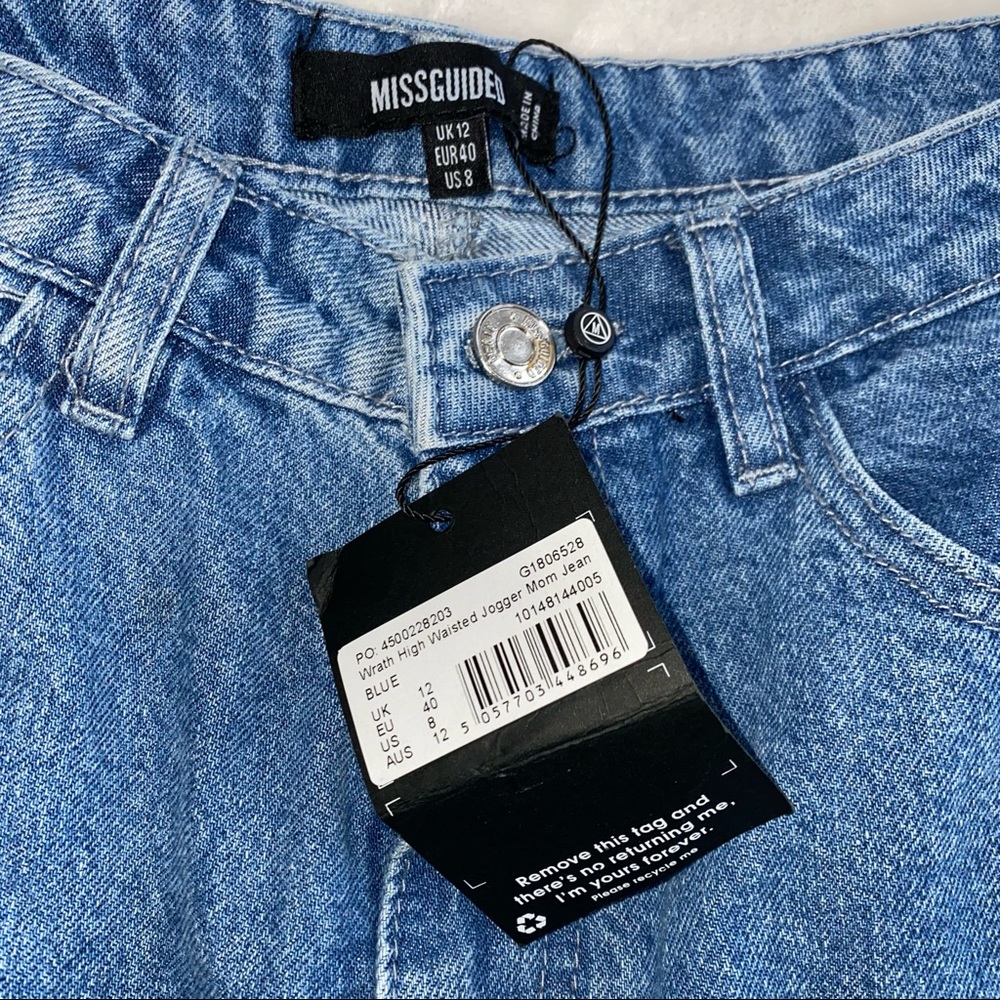 HIGH WAISTED CUFFED DENIM MOM JEANS - Picture 4 of 8